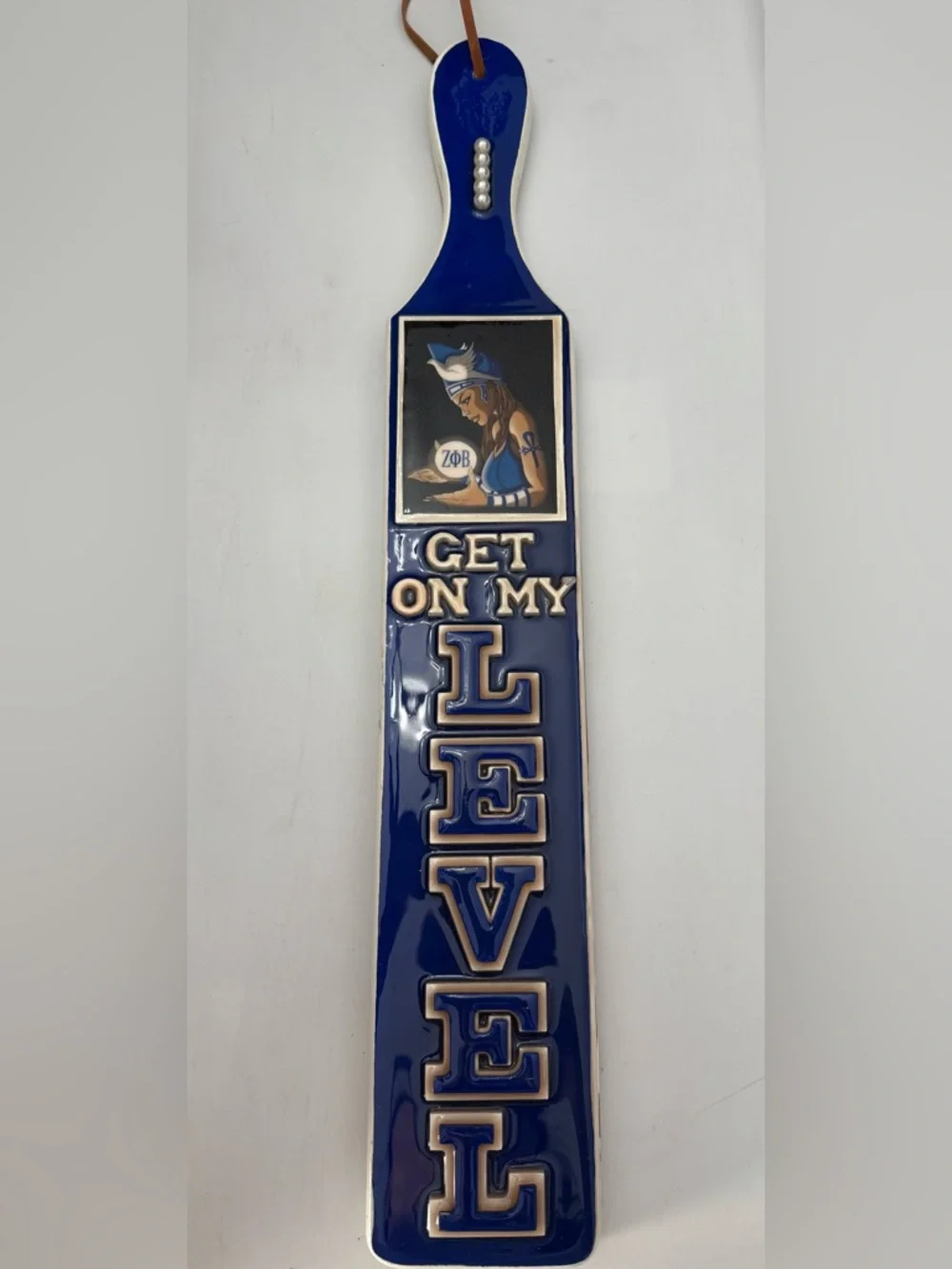 Zeta Phi Beta Sorority Paddle Wall Decor “Get On My Level” ΖΦΒ